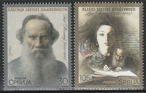 2022 Serbia  Personalities - Leo Tolstoy, (Russian writer) 1828-1910 Set of 2 MNH #FOR-705