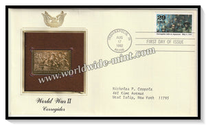 1992 USA World War II Corregidor - Gold Replica FDC #FE70