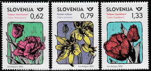 2022 Slovenia Flowers - Tulips Set of 3 MNH #FOR-731