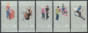 2022 Slovenia Occupations Set of 5 MNH - Mason, Guitarist, Nurse, Helper, Delivery Partner #FOR-735