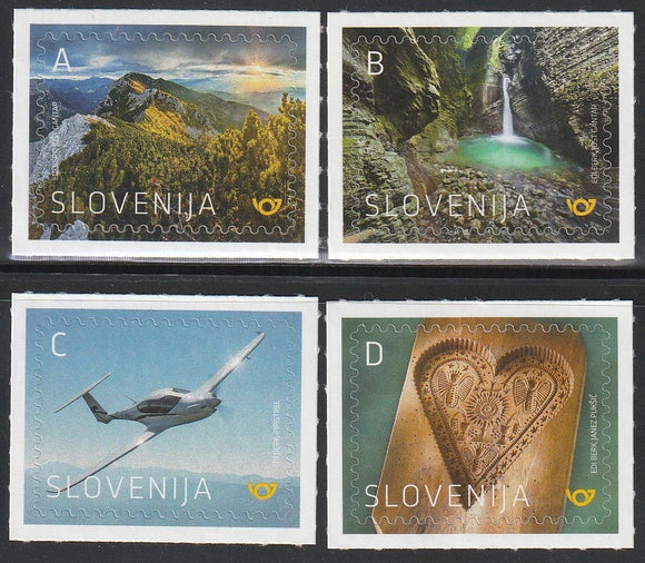 2022 Slovenia Visit Slovenia Set of 4 MNH - Mountains, Waterfalls, Aircraft #FOR-736