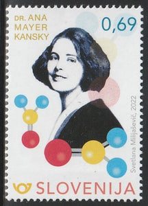 2022 Slovenia Personalities - Dr. Ana Mayer Kansky, (Chemist and chemical engineer) 1895-1962 MNH #FOR-745