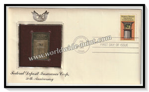 1984 USA Federal Deposit Insurance Corporation 50th Anniversary- Gold Replica FDC #FE75