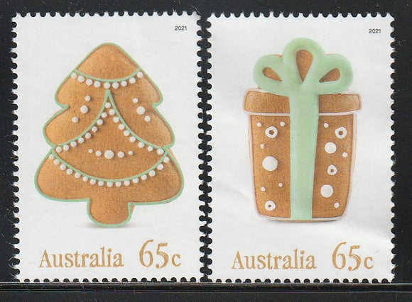 2021 Australia Christmas Set of 2 MNH - Gifts, Tree #FOR-7