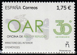 2022 Spain The 30th Anniversary of the Office of Asylum and Refuge MNH #FOR-800