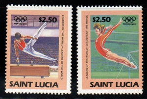 1984 St. Lucia Olympics Set of 2 - Gymnastics #FT-80