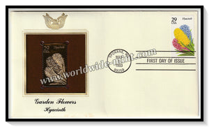 1993 USA Garden Flowers Hyacinth- Gold Replica FDC #FE80