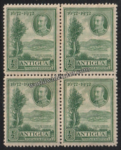 1932 ANTIGUA - KING GEORGE V TERCENTENARY BLOCK OF 4 MNH SG: 81 CV: £18