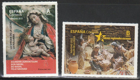 2022 Spain Christmas Self Adhesive Set of 2 MNH #FOR-822