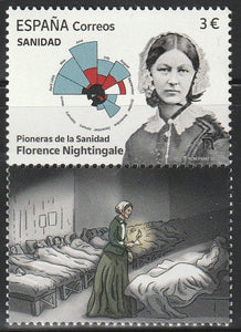 2023 Spain Pioneers of Health - Florence Nightingale, (Nurse) 1820-1910 Set of 2 MNH #FOR-835