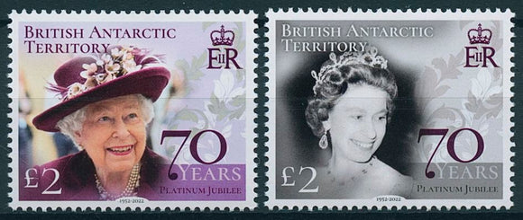 2022 British Antarctic Territory The 70th Anniversary of Queen Elizabeth II Accession to the Throne set of 2 #BAT846‑847