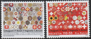 2022 Switzerland Pro Patria - The 100th Anniversary of the 1 August Badge Set of 2 MNH #FOR-876