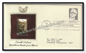 1981 USA Everett Dirksen Republican Senator From Illinois - Gold Replica FDC #FE92