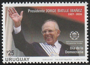 2020 Uruguay Democracy Day - President Jorge Batlle Ibanez, 1927-2016 MNH #FOR-981