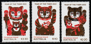 2022 Australia Christmas Island - Chinese New Year - Year of the Tiger Set of 3 MNH #FOR-9