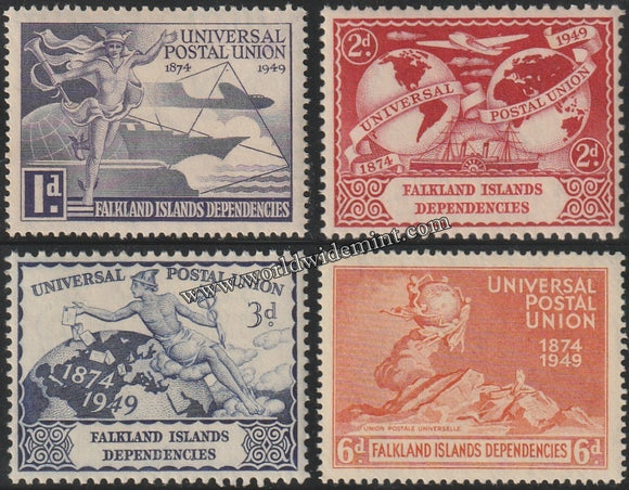 FALKLAND ISLANDS DEPENDENCIES 1949 - UPU 4V MNH SG: G21 - G24 CV: £ 13