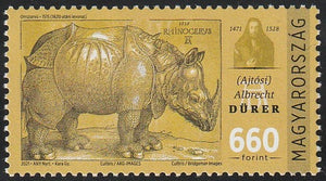 2021 Hungary The 550th Anniversary of the Birth of Albrecht Durer (German painter), 1471-1528 MNH - Rhinoceros #FOR-285