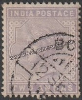 1900 - 1902 BRITISH INDIA - 2a Pale Violet - Queen Victoria - Empire Star W/M Used Stamp S.G:116