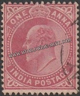 1902 - 1911 BRITISH INDIA - 1a Carmine - King Edward Star W/M Used Stamp S.G:123