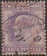 1902 - 1911 BRITISH INDIA - 2a Violet (13.05.1903) - King Edward Star W/M Used Stamp S.G:124