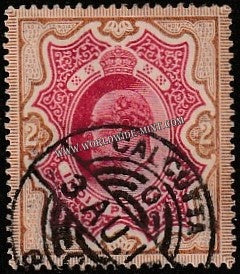 1902 - 1911 BRITISH INDIA - 2 R Rose Red & Yellow Brown (1903) - King Edward Star W/M Used Stamp S.G:138