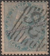1856 - 1864 BRITISH INDIA - 1/2 a Pale Blue (Die I) - Queen Victoria No W/M Used Stamp S.G:38