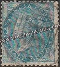 1865 BRITISH INDIA - 1/2 a Blue (Die I) - Queen Victoria W/M Elephant Head Used Stamp S.G:54