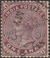 1882 - 1890 BRITISH INDIA - 1a Brown Purple (1883) - Queen Victoria - Empire Star W/M Used Stamp S.G:88