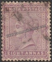1882 - 1890 BRITISH INDIA - 8a Dull Mauve (1883) - Queen Victoria - Empire Star W/M Used Stamp S.G:98