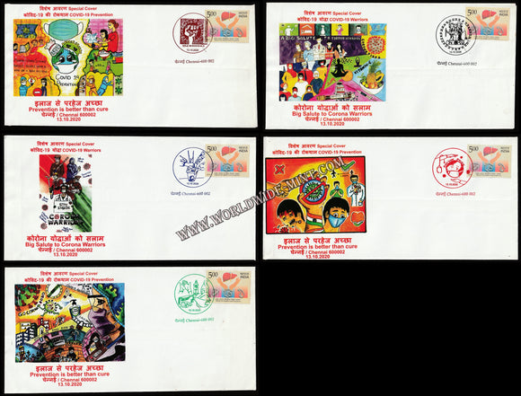 2020 COVID Warriors Set of 5 Private Special Cover #SPL-236