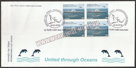 2016 INDIA International Fleet Review Block of 4 FDC