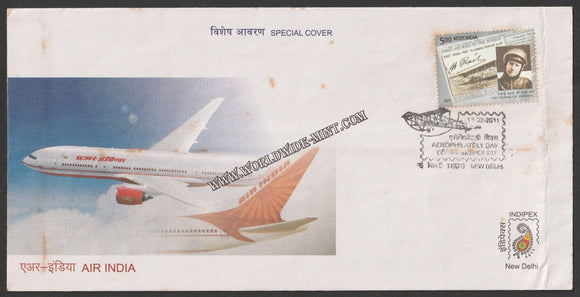 2011 INDIPEX Air India Aerophilately Day Special Cover #SPL-316