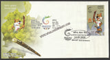 2010 Queen's Baton Relay Commonwealth Games Green City - Gandhinagar Special Cover #SPL-410