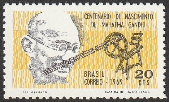 1969 Brasil Mahatma Gandhi #Gan555