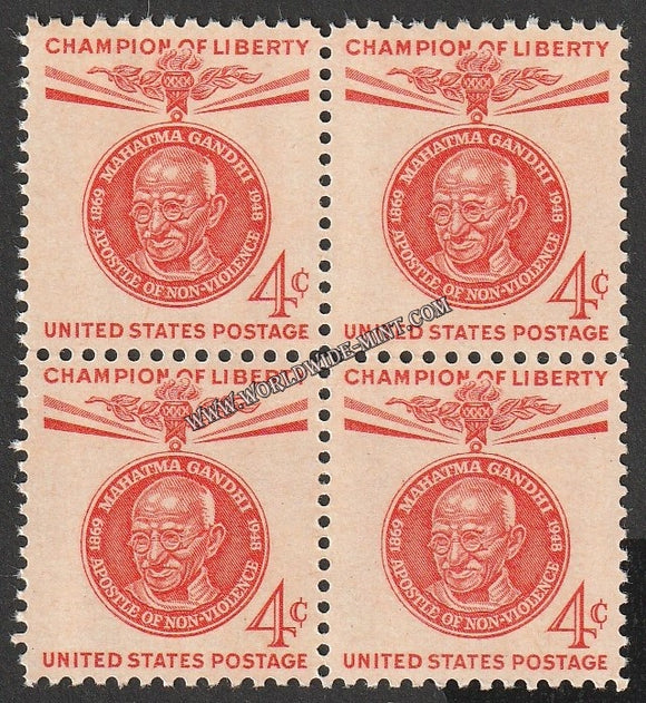 1961 United States of America Gandhi Block of 4 #Gan559