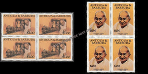 1931 Antigua & Barbuda Gandhi Leaving London Set of 2 Block of 4 #Gan579