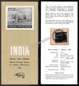 1962 INDIA Wildlife Week - INDIAn Rhino Brochure