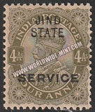 1923 Jind K.G. V olive - 4a SG: 040, £ 2.00 MNH