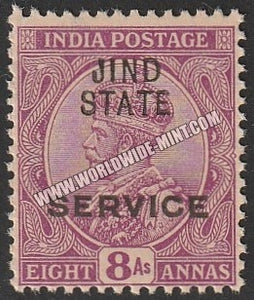 1923 Jind K.G. V Deep Mauve - 8a SG: 042d, £ 9 MNH