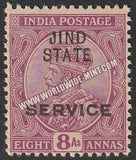 1923 Jind K.G. V Deep Mauve - 8a SG: 042d, £ 9 MNH