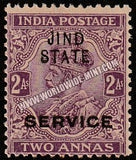 1922 Jind K.G. V Deep Mauve - 2a SG: 039b, £ 5.50 MNH