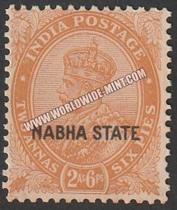 1932 Nabha K.G. V - Orange 2a and 6p SG: 65, £ 4.50 MNH