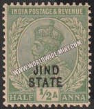 1914-1927 Jind K.G. V Light Green - 1 1/2a SG: 65, £ 4.25 MNH