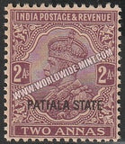 1928-34 Patiala K.G. V - Purple 2a SG: 68, £ 2.50 MNH