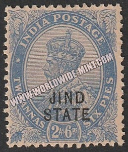 1922 Jind K.G. V Ultramarine - 2a and 6p. SG: 70, £ 0.75 MNH