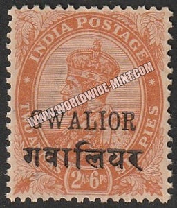 1927 Gwalior K.G. V Orange - 2a and 6p SG: 84, £ 0.35 MNH