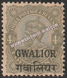 1928-1936 Gwalior K.G. V Sage Green - 4a SG: 93, £ 4.00 MNH