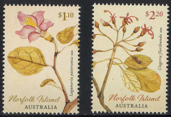 2020 Norfolk Island Early Botanic Art set of 2 - Flowers, Plants #NFK-1291‑1292