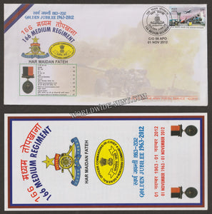 2012 INDIA 166 MEDIUM REGIMENT GOLDEN JUBILEE APS COVER (01.11.2012)