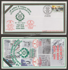 2013 INDIA 8TH BATTALION RAJPUTANA RIFLES GOLDEN JUBILEE APS COVER (03.01.2013)